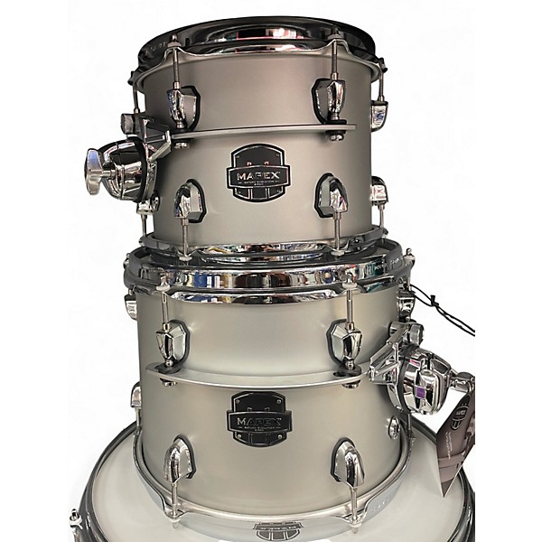 Used Mapex Saturn Evolution Rock Birch 4pc Metallic Gray Drum Kit