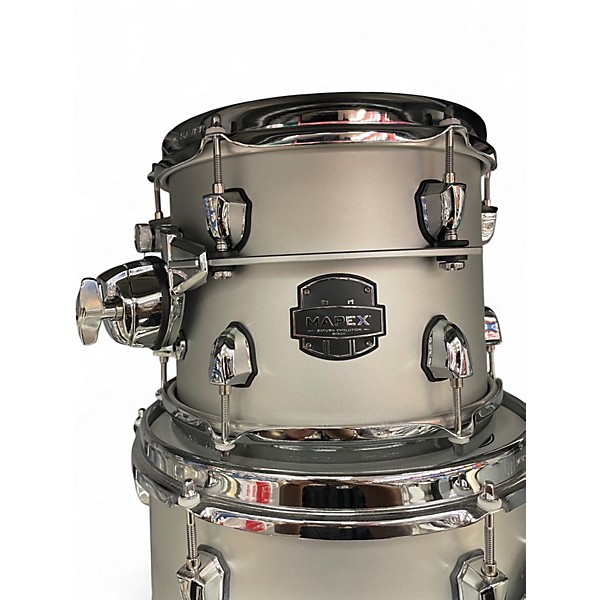 Used Mapex Saturn Evolution Rock Birch 4pc Metallic Gray Drum Kit