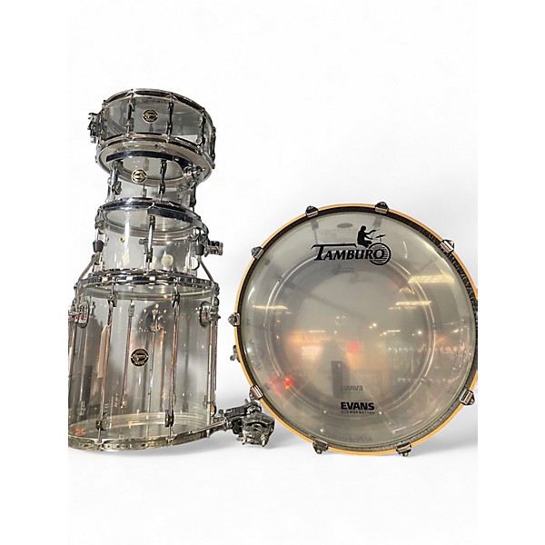 Used TAMBURO Volume Series 5pc Seamless Acrylic Clear Drum Kit