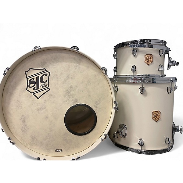 Used SJC Drums Tour Series 3pc Antique White Drum Kit