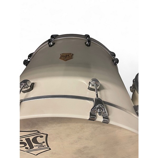 Used SJC Drums Tour Series 3pc Antique White Drum Kit