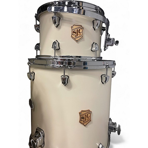Used SJC Drums Tour Series 3pc Antique White Drum Kit