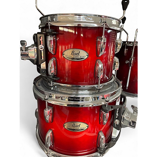 Used Pearl Session Studio Select Series 5pc Crimson Burst Drum Kit
