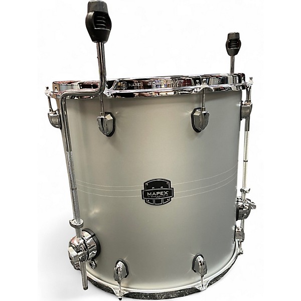 Used Mapex Saturn Evolution Rock Birch 4pc Metallic Gray Drum Kit