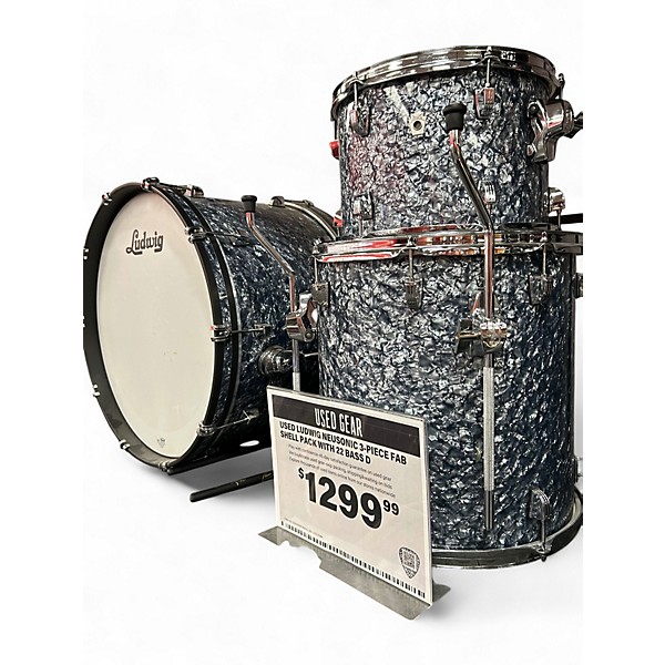 Used Ludwig Neusonic 3pc Fab Blue Drum Kit