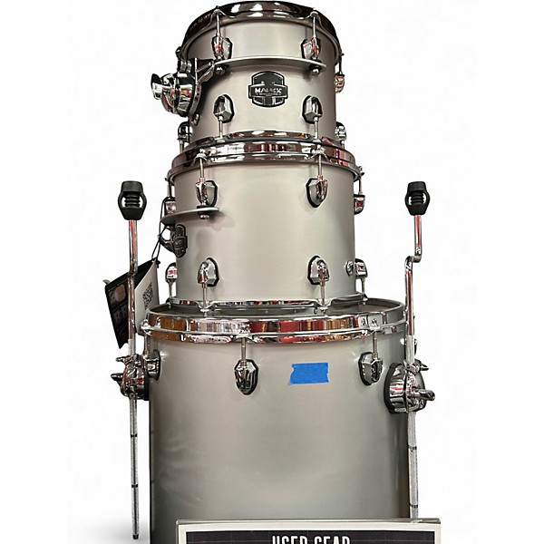 Used Mapex Saturn Evolution Rock Birch 4pc Metallic Gray Drum Kit