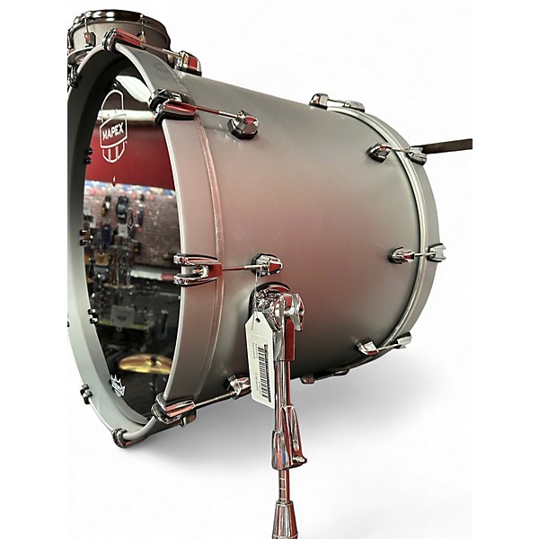 Used Mapex Saturn Evolution Rock Birch 4pc Metallic Gray Drum Kit