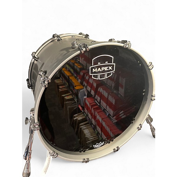 Used Mapex Saturn Evolution Rock Birch 4pc Metallic Gray Drum Kit