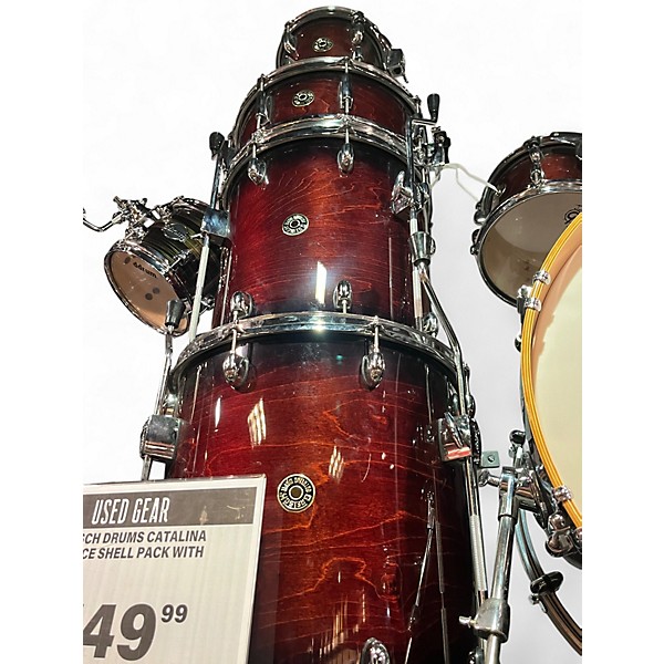 Used Gretsch Drums Catalina Maple 6pc Dark Cherry Burst Drum Kit