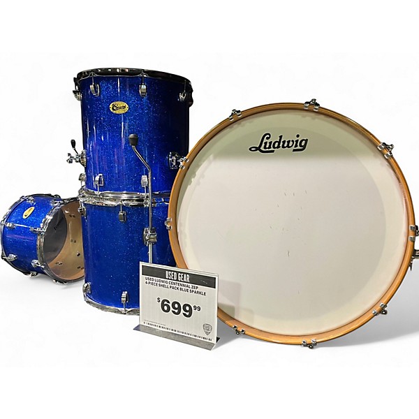 Used Ludwig Centennial Zep 4pc Blue Drum Kit