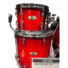 Used Pearl Session Studio Select Series 4pc Crimson Red Burst Drum Kit