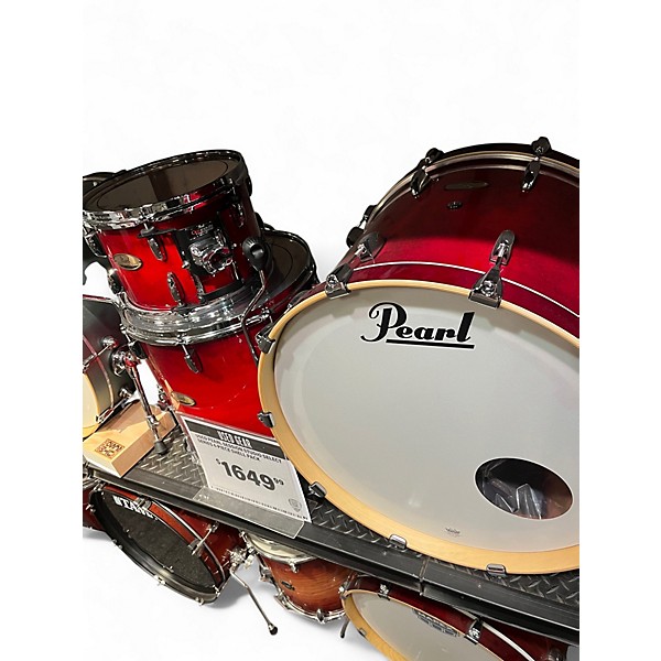 Used Pearl Session Studio Select Series 4pc Crimson Red Burst Drum Kit