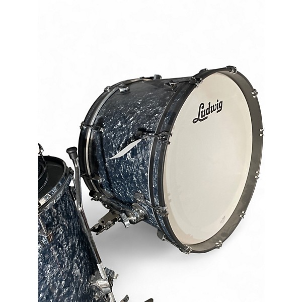 Used Ludwig Neusonic 4pc Mod 2 Satin Blue Pearl Blue Drum Kit