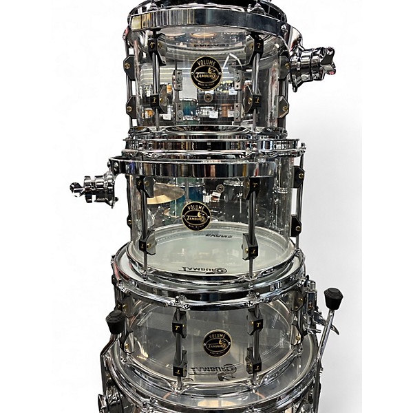 Used TAMBURO Volume Series 5pc Seamless Acrylic Clear Drum Kit