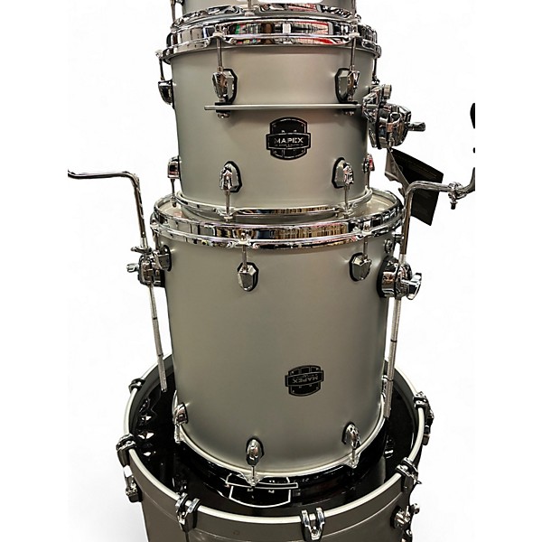 Used Mapex Saturn Evolution Rock Birch 4pc Metallic Gray Drum Kit