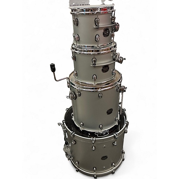 Used Mapex Saturn Evolution Rock Birch 4pc Metallic Gray Drum Kit