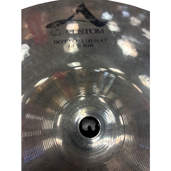 Used Zildjian 13in A Custom Hi Hat Pair Cymbal