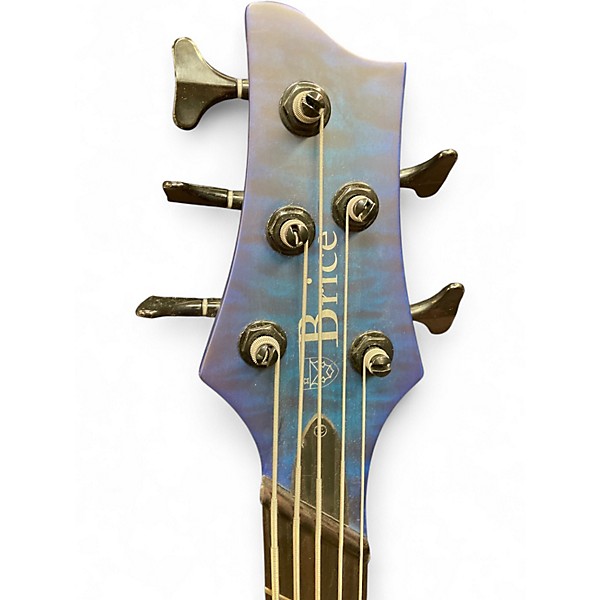 Used Brice DEFIANT 53437  BLUE QUILT Electric Bass Guitar