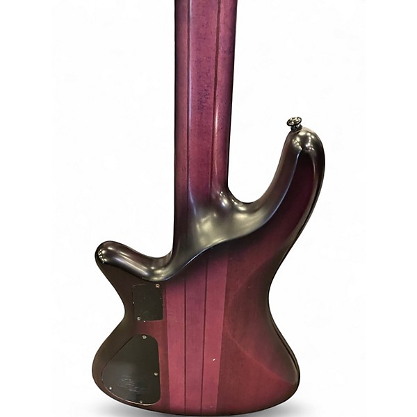 Used Schecter Guitar Research Stiletto Studio 5 String Fretless Trans Purple Electric Bass Guitar