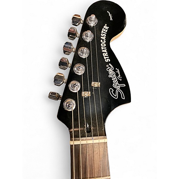 Used Squier Standard Stratocaster Black Solid Body Electric Guitar
