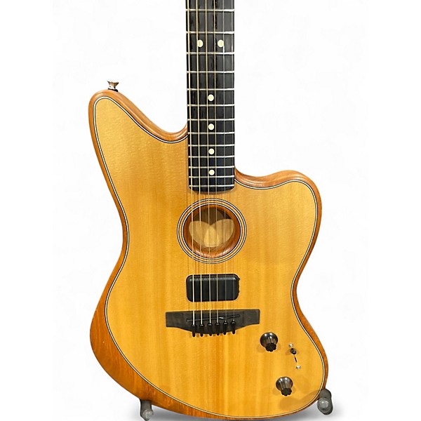 Used Fender American Acoustasonic Jazzmaster Natural Acoustic Electric Guitar