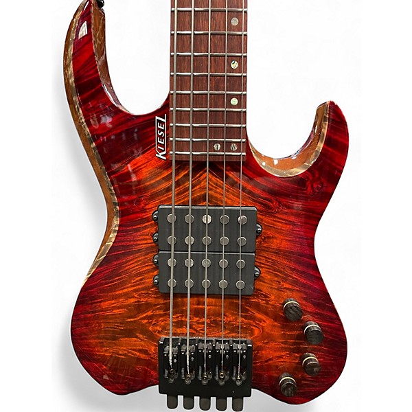 Used Used Keisel Vader Book Matched Flame Maple Top and Koa Electric Bass Guitar