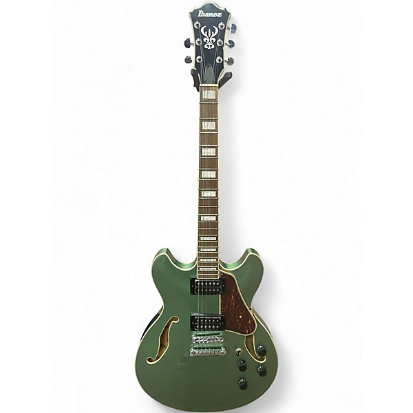 Used Ibanez AS73 Artcore olive green Hollow Body Electric Guitar