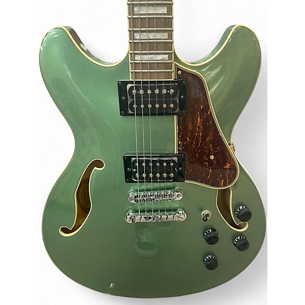 Used Ibanez AS73 Artcore olive green Hollow Body Electric Guitar