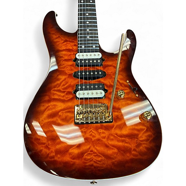 Used Ibanez PREMIUM AZ47P1QM DRAGON EYE BURST Solid Body Electric Guitar