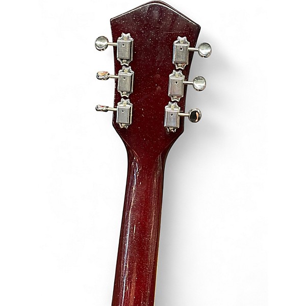 Used Silvertone Jupiter Reissue Red Sparkle Solid Body Electric Guitar