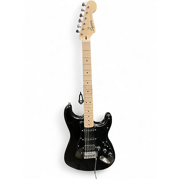 Used Squier Stratocaster HSS Black Solid Body Electric Guitar