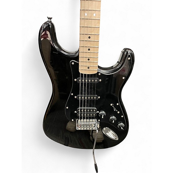 Used Squier Stratocaster HSS Black Solid Body Electric Guitar