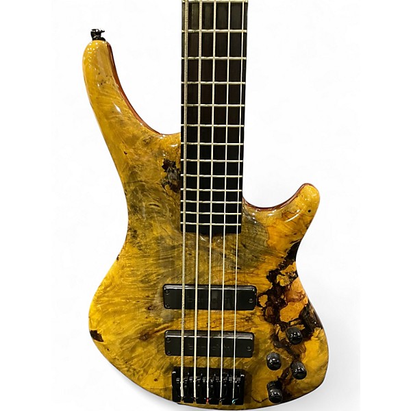 Used Roscoe SKB-3005 Buckeye Burl Electric Bass Guitar