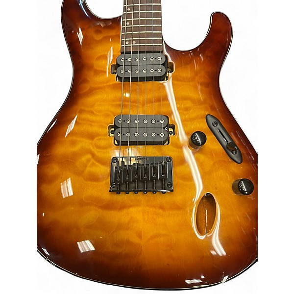 Used Ibanez S621QM Caramel Burst Solid Body Electric Guitar