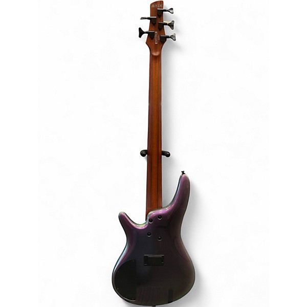Used Ibanez SR505E Black Aurora Burst Electric Bass Guitar