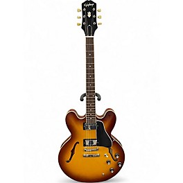 Used Epiphone Inspired by Gibson ES335 2 Tone Sunburst Hollow Body Electric Guitar