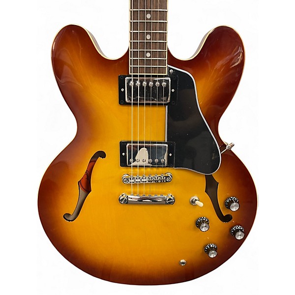 Used Epiphone Inspired by Gibson ES335 2 Tone Sunburst Hollow Body Electric Guitar