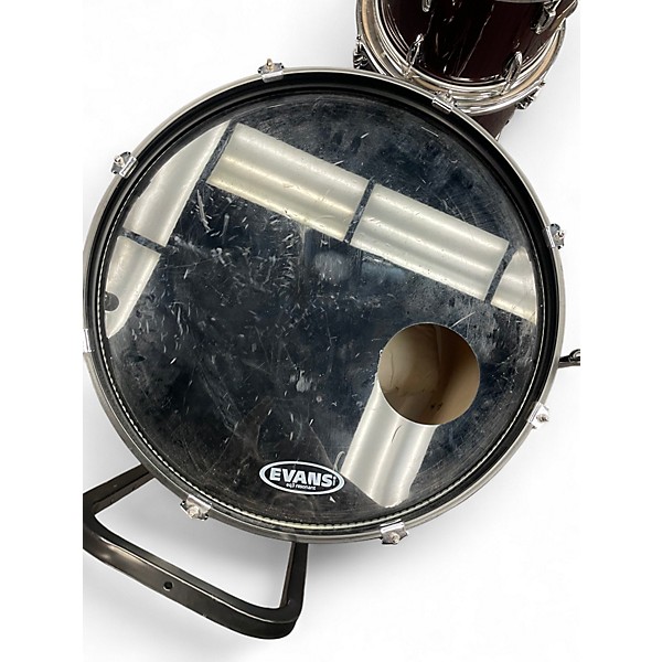 Used Pearl 4 Piece Export Wine Red Drum Kit