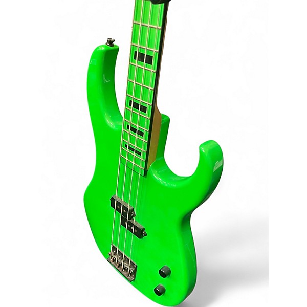 Used Dean Custom Zone 4-String Neon Green Electric Bass Guitar
