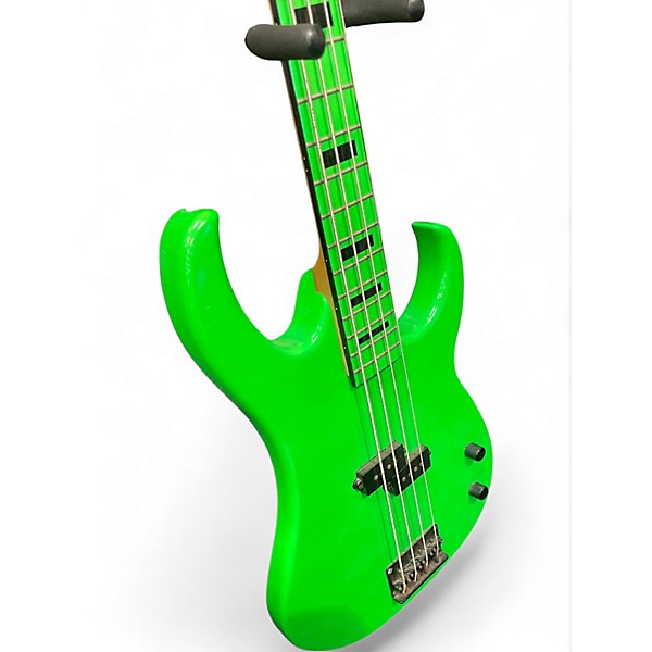 Used Dean Custom Zone 4-String Neon Green Electric Bass Guitar