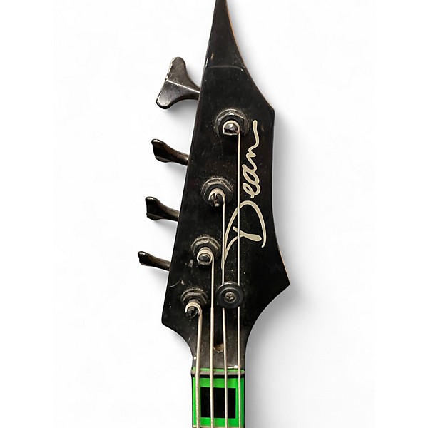 Used Dean Custom Zone 4-String Neon Green Electric Bass Guitar