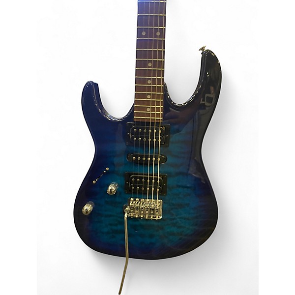 Used Ibanez GRX70QA LH Trans Blue Solid Body Electric Guitar