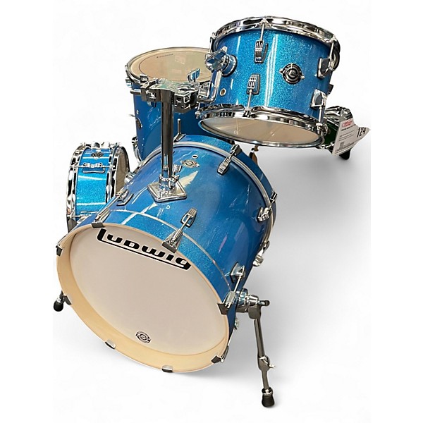 Used Ludwig 4 Piece Breakbeats By Questlove Blue Sparkle Drum Kit