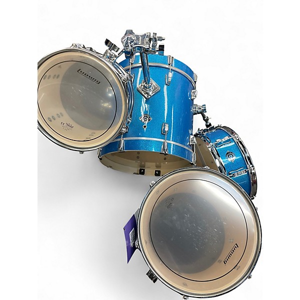 Used Ludwig 4 Piece Breakbeats By Questlove Blue Sparkle Drum Kit