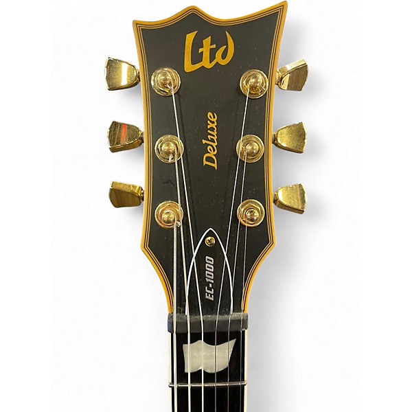 Used ESP EC1000 Black and Gold Solid Body Electric Guitar