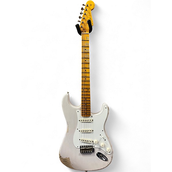 Used Fender CUSTOM SHOP WILDWOOD 10 1955 STRATOCASTER HEAVY RELIC FADED DIRTY WHITE BLONDE Solid Body Electric Guitar