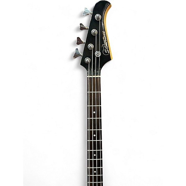 Used Silvertone 4 STRING BASS Black Electric Bass Guitar