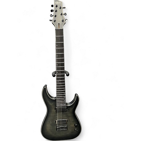 Used Schecter Guitar Research km-7 Trans Charcoal Solid Body Electric Guitar