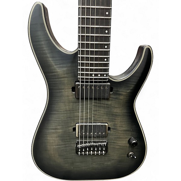 Used Schecter Guitar Research km-7 Trans Charcoal Solid Body Electric Guitar