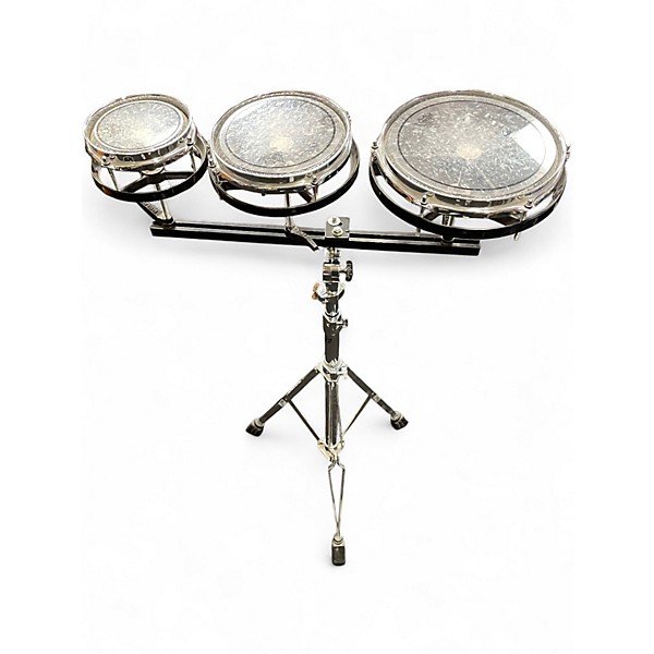 Used Remo Multiple Rototom Set with Stand Black Roto Toms
